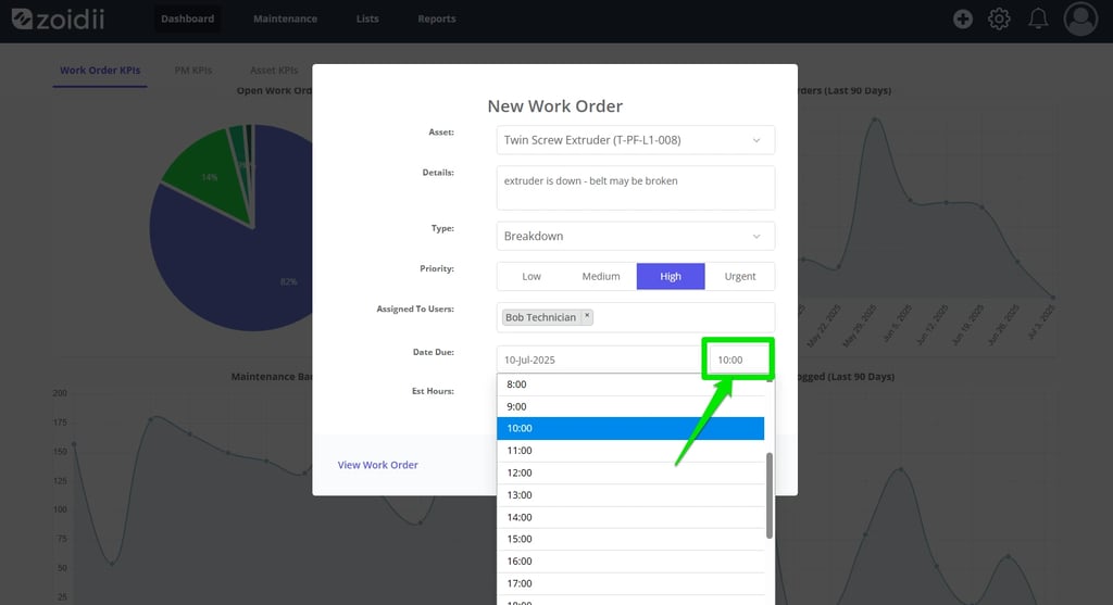 Zoidii Help Article: Create a Work Order