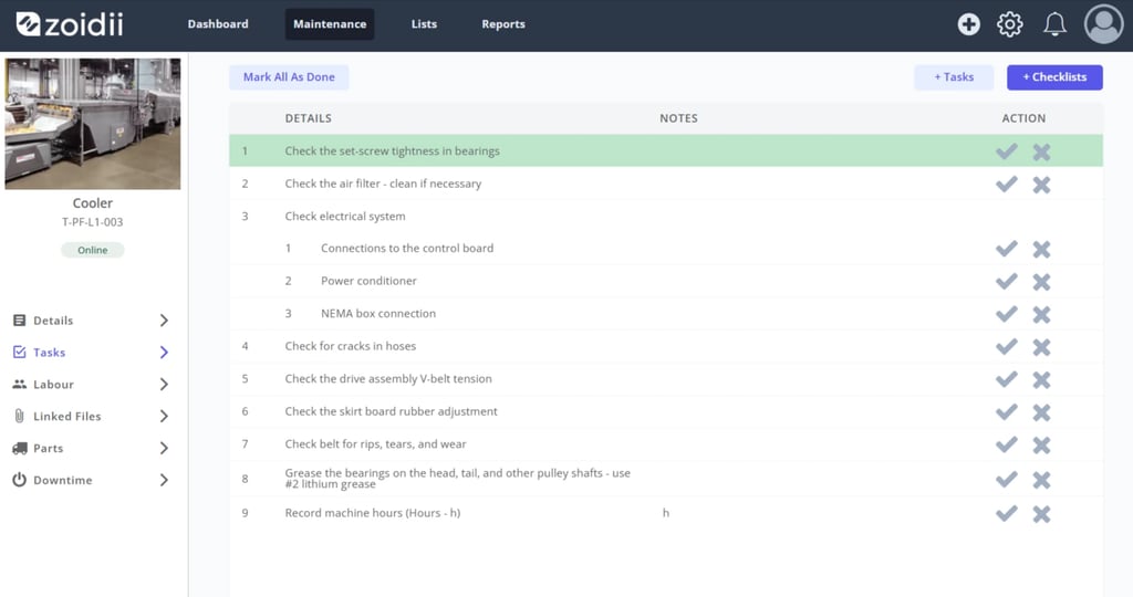 Zoidii Help Article: Complete Work Order Tasks