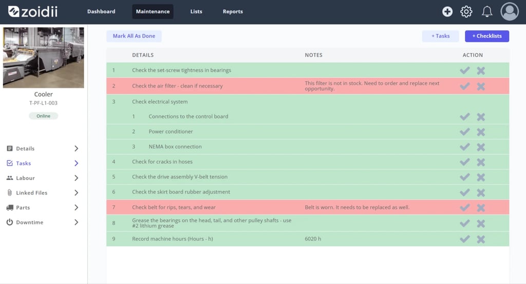 Zoidii Help Article: Complete Work Order Tasks