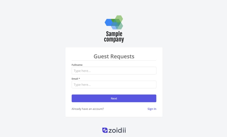 Guest Work Requests | Zoidii CMMS Software